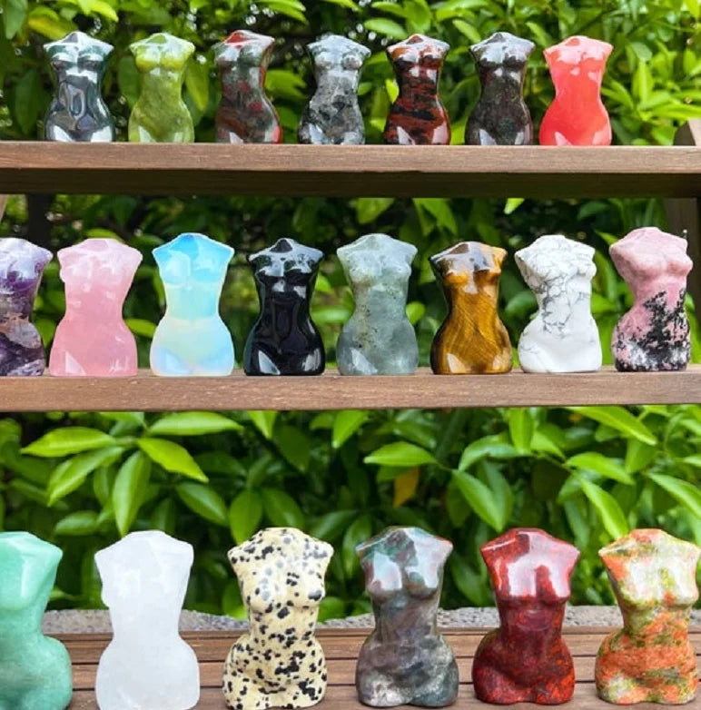 Big Professional Gemstone Factory Wholesale Hand Carved Mini Custom Female Women Lady Goddess Model Body Mannequin Torso Statue