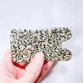 Hongzhuo China Folk Art Gift Polished Dalmatian Jasper Hair Crystal Comb
