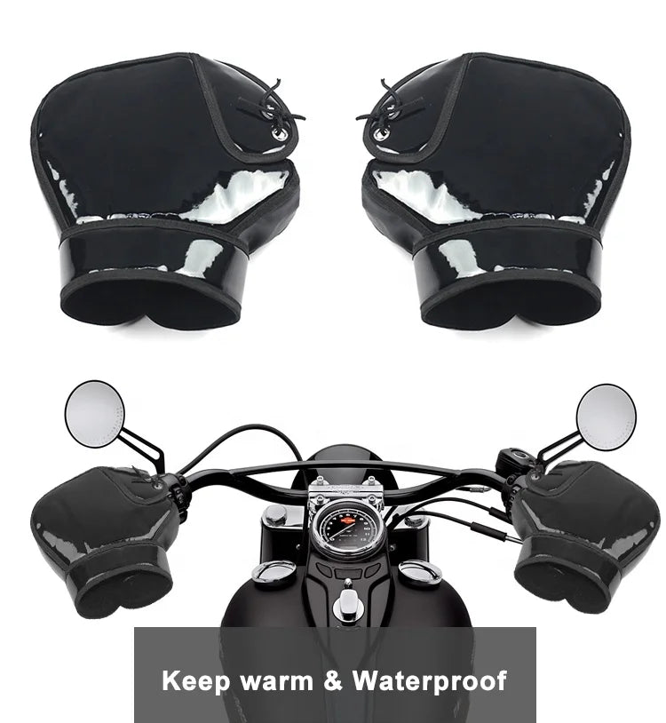 Winter Motorcycle Scooter Electric Bicycle Gloves Handlebar Gloves Thick Windproof Waterproof Warm Hand Protector Handlebar Muff