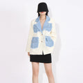 2024 Women's Streetwear Suit Jacket New Fashion Loose Design with Temperament Stitching and Denim Spring Summer Niche Style