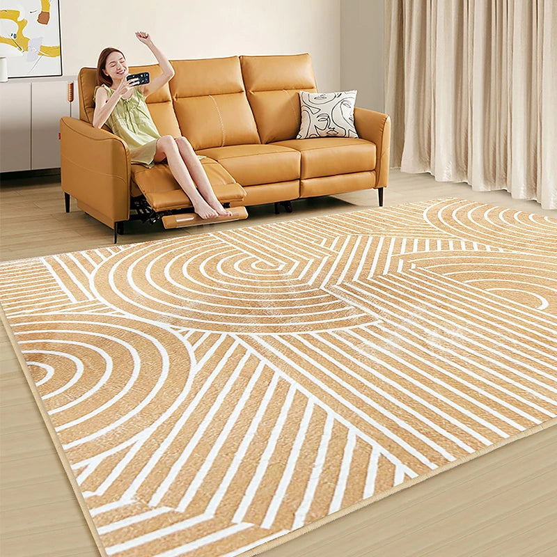 Custom Washable Non-Slip Faux Cashmere Living Room Area Rug Carpet Modern Luxury Large Soft Floor Mat
