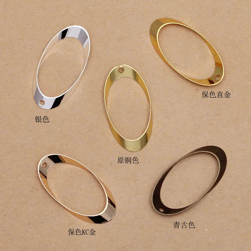 Wholesale Custom Imit Rhodium Plating Brass Cutting Circle with Holes Charm Pendant for Earring Bracelet