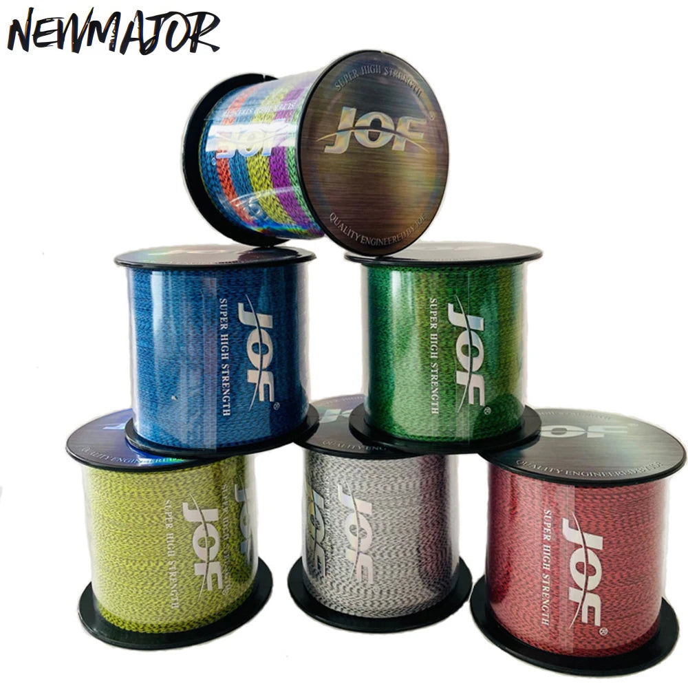 JOF 300/500m Multicolour PE Braided Fishing Line Floating Line Super Strong X4-X9 Strands