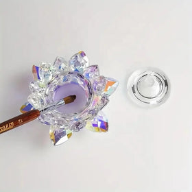 Nail Art Monomer Dish 18ml Lotus Shape - Crystal Dappen Dish With Lid for Holding Acrylic Liquid Acrylic Powder Nail Decor