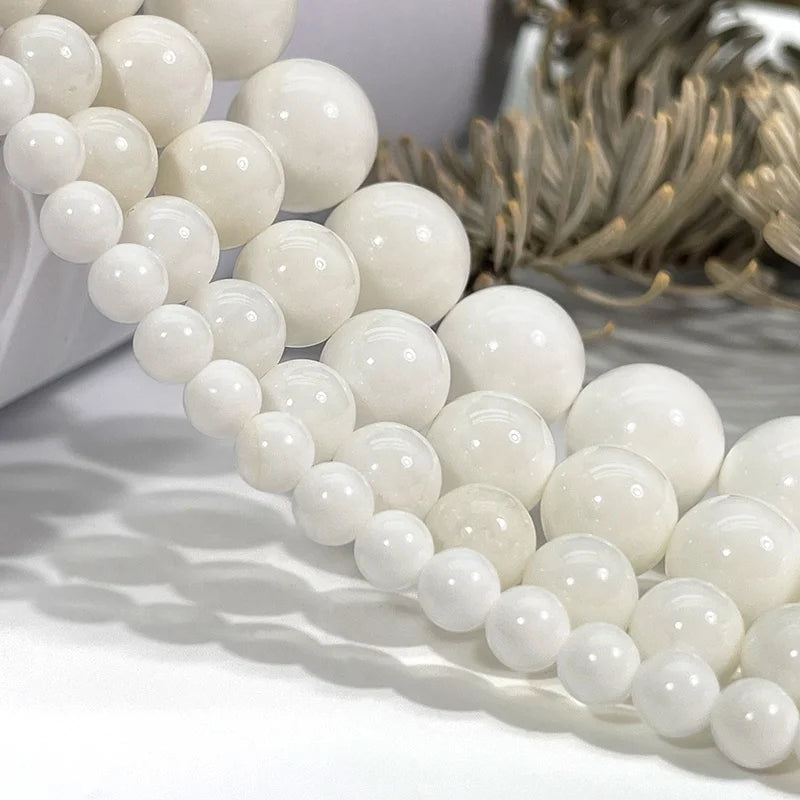 Wholesale Round Beads for Jewelry Making Bracelets Natural White Tridacna Shell Beads Gemstone Loose Beads