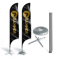 Outdoor Feather Teardrop Flags and Banners Custom Printing Club Advertising Sport Outdoor Promotion Beach Flag