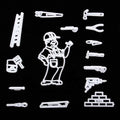 15Pcs Repairman Cookie Cutter Set Cake Biscuit Plastic Cutter Mold Set Fondant Cake Decorating Tools