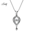 Dancing Hot Air Balloon Pendant Embellished with Swarovski Crystals 18K Gold Plated Jewelry Silver 925  Necklace