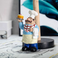Creative Double-Layer Paper Towel Holder Figurines Eco-Friendly Resin Chef Ornament for Home Cake Shop Restaurant Decor