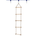 Kids Fitness Toy Wooden Rope Ladder Multi Rungs Climbing Game Toy Outdoor Training Activity Safe Sports Rope Swing Swivel Rotary