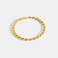 Personalized Simple Design Jewelry Twist Gold Plated S925 Sterling Silver Rings for Women JT352