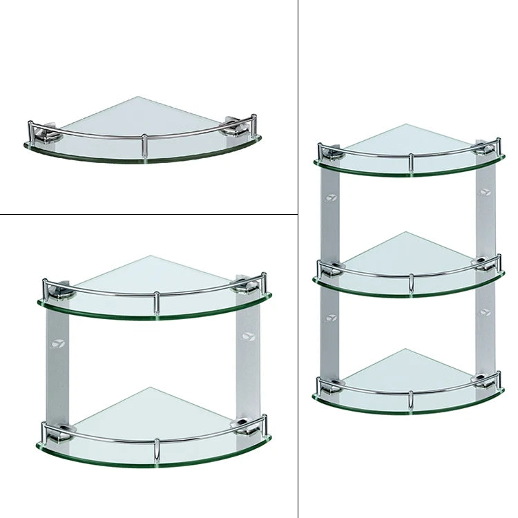 Bathroom Design Wall Mounted Shelves Stainless Steel Bathroom Glass Corner Shelf