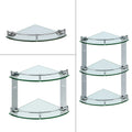 Bathroom Design Wall Mounted Shelves Stainless Steel Bathroom Glass Corner Shelf MegaBDM