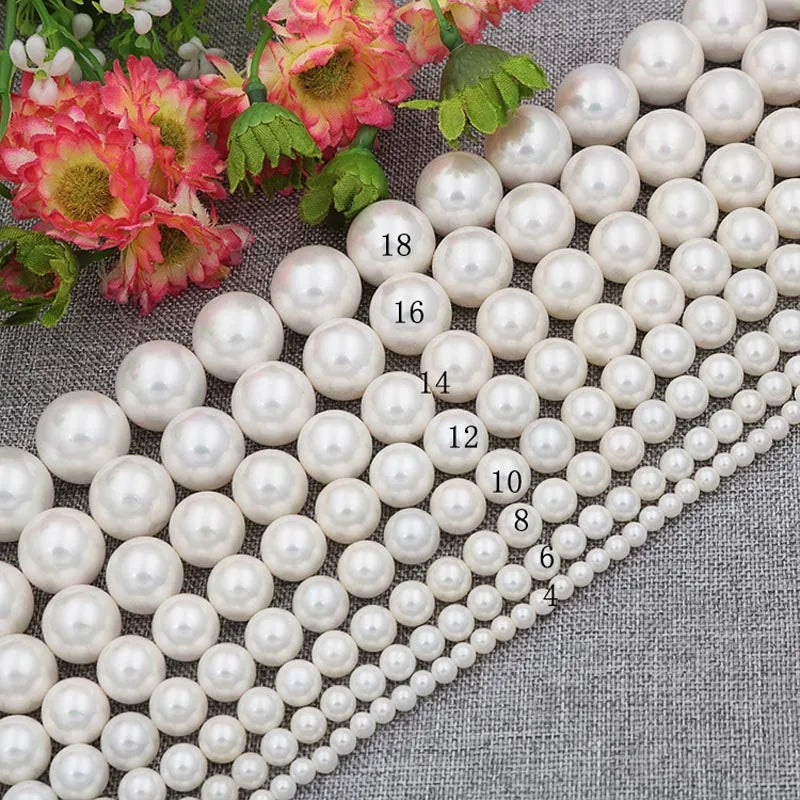 Classical Round Natural Shell Pearls Natural Freshwater Cultured Pearl for DIY Sweater Necklace