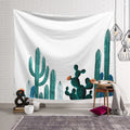 Cactus Plant Printed Digital Printed 100% Polyester Waterproof Eco-Friendly Machine Washable Wall Hanging Customizable Tapestry