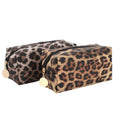 Leopard Makeup Bag PU Leather Cosmetic Bag Waterproof Travel Organizer Women Zipper Pouch Bag With Golden Round ZIpper Tail