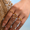 G3986  Wholesale Stainless Steel Heart-Shape 5A Zircon Ring Stylish Thin Dainty Women Rings Fashionable Accessories