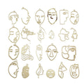 Punk Human Face Drop Earrings Pendant Retro Abstract Hollow Out Cartoon Face Dangle Earring Fashion charm Pendant Accessories