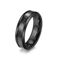 4mm 6mm 8mm Meteorite Inlay 857 Tungsten Carbide Black Plated Wedding Band Ring for Men