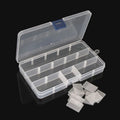 Durable Clear Rectangle Small Adjustable Dividers PP Plastic Bead Organizer Storage Case with 15 Grids for Jewelry and Painting MegaBDM