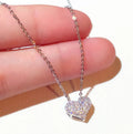 Trendy Heart Pendant Necklace Jewelry Rhinestone Diamond Bling Heart Necklace for Women Girls