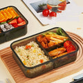 OWNSWING Bento Box Adult Lunch Box Lunchable Containers with 3 Compartments Plastic Food Container with Spoon