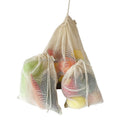 Custom Organic Cotton Drawstring Mesh School Lunch Storage Bag Recyclable Vegetables Storage Bag for Promotion