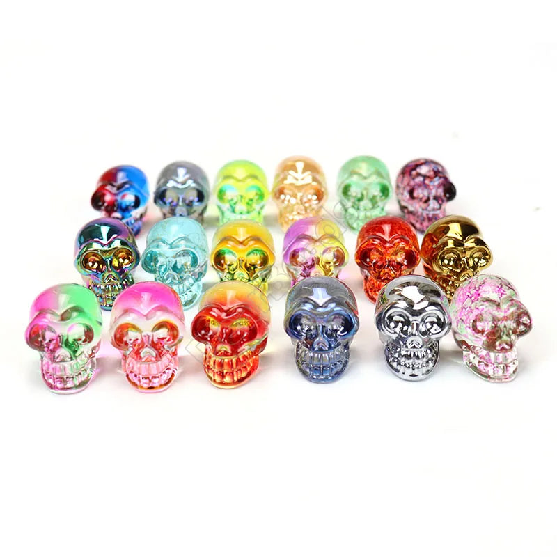 Natural Home Decoration Electroplated Skull Crystal Set 1 Inch Glass Healing Crystals Gemstone