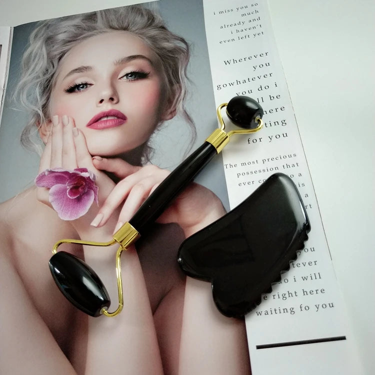Diy Quartz New Product Facial Anti-Aging Jade Beauty Skincare Tool Roller Black Obsidian HZ Jade Roller