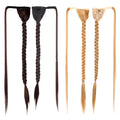 Wrap Around Box Braided Clip in Pony Tail Heat Resistant Yaki Synthetic Hair Ponytails Factory Wholesale 30inch 150g OPP Bag