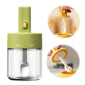 BBQ 2 in 1 Retractable Spoon Salt Glass Jars Kitchen Gadgets Tools Bottle Air Tight Condiments Seasoning Spice Jar With Spoon