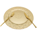 Western Vintage Engraved Gold Inlay Wedding Hotels Parties Dishes Plastic Charger Plates Decorations