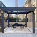 Manufacturer Customized Outdoor Pavilion with Colored LED Lights Louver Pavilion Aluminum Waterproof Ecological Pavilion