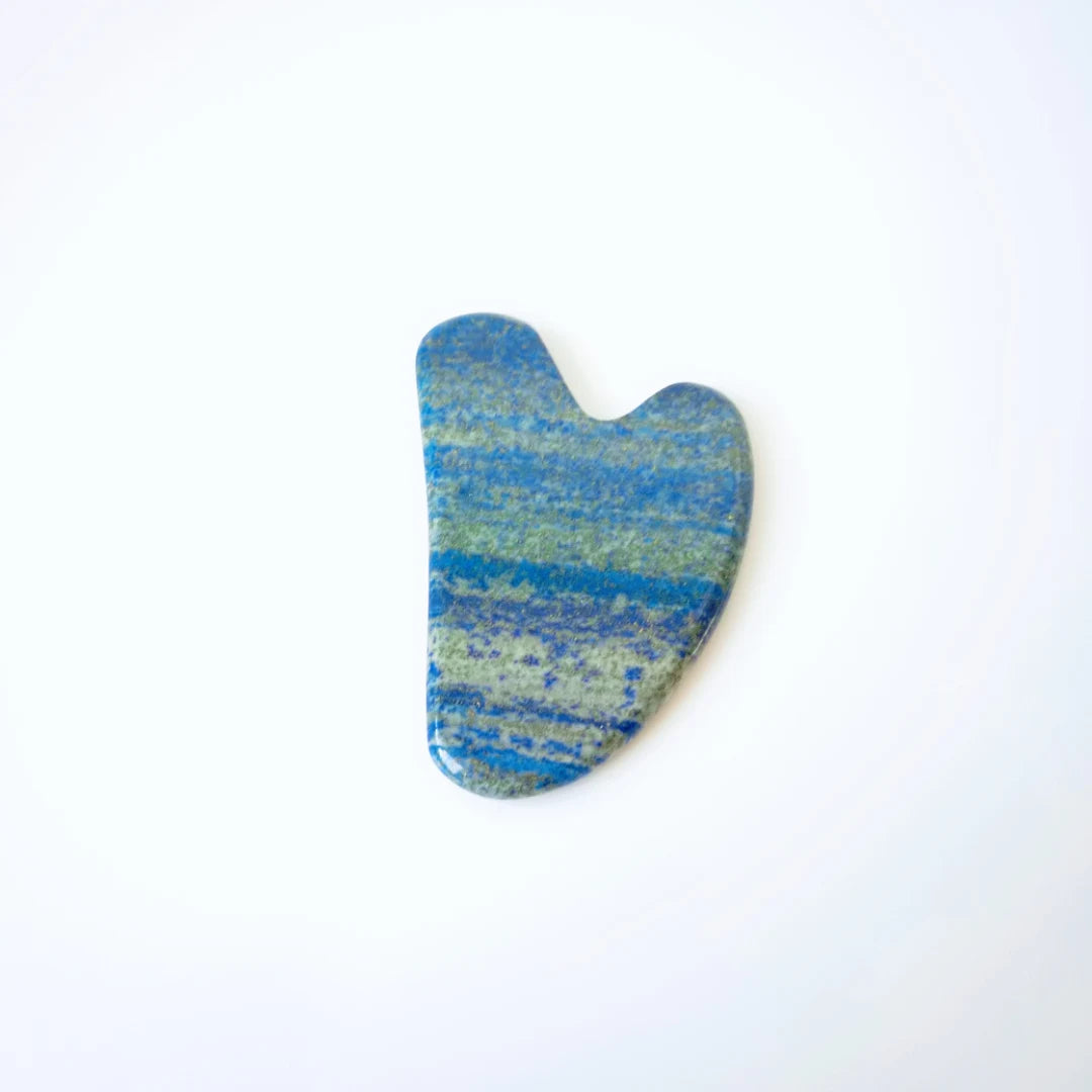 DIY Chinese Medicine Apparatus Portable Lapis Lazuli Gua Sha Scraping Massage Tool with Gunny Bag