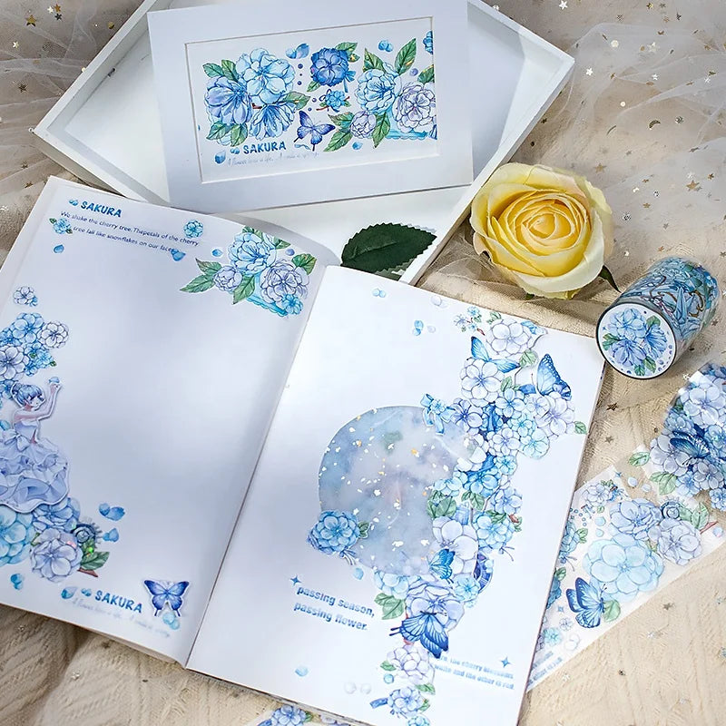 Custom 3D Holographic Effect PET Decorative Tape Sticker Rolls for Journal Scrapbook Art Supplu Diy