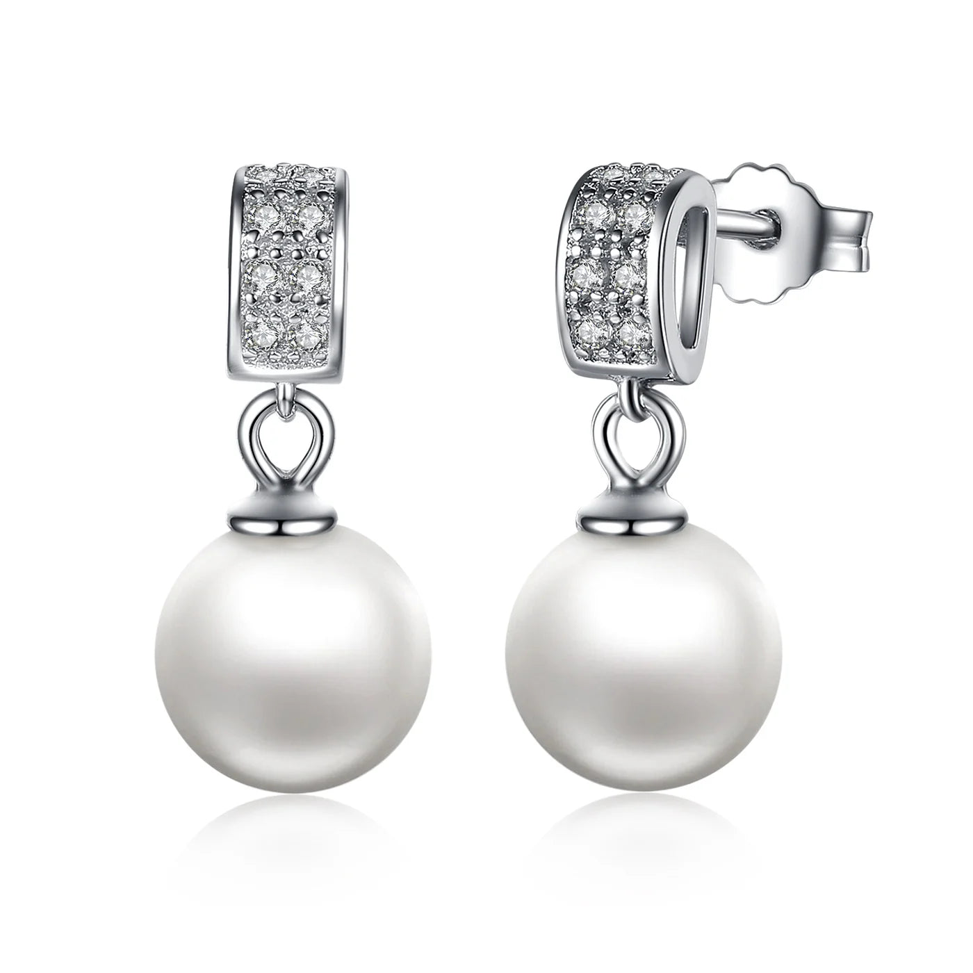 HOT Drop Earrings Fine Jewelry Female Drop Earrings with Pearls Earrings 925 Sterling Silver Jewelry Mother's Day Gift SCE006