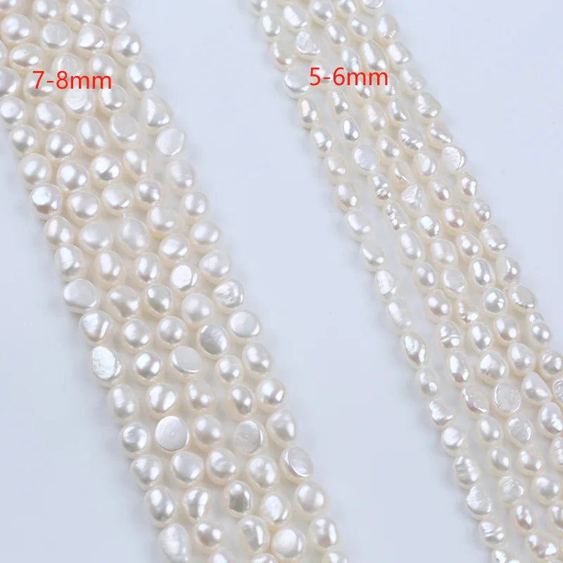 Zhuji Natural Freshwater Pearl 5-6mm 7-8mm White Baroque Shape Stand for Jewelry Making Loose Pearls