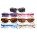 DL Glasses High End Rimless Cat Eye Sunglasses Light Weight UV400 Protection Personality Custom Logo Gradient One Piece Oval