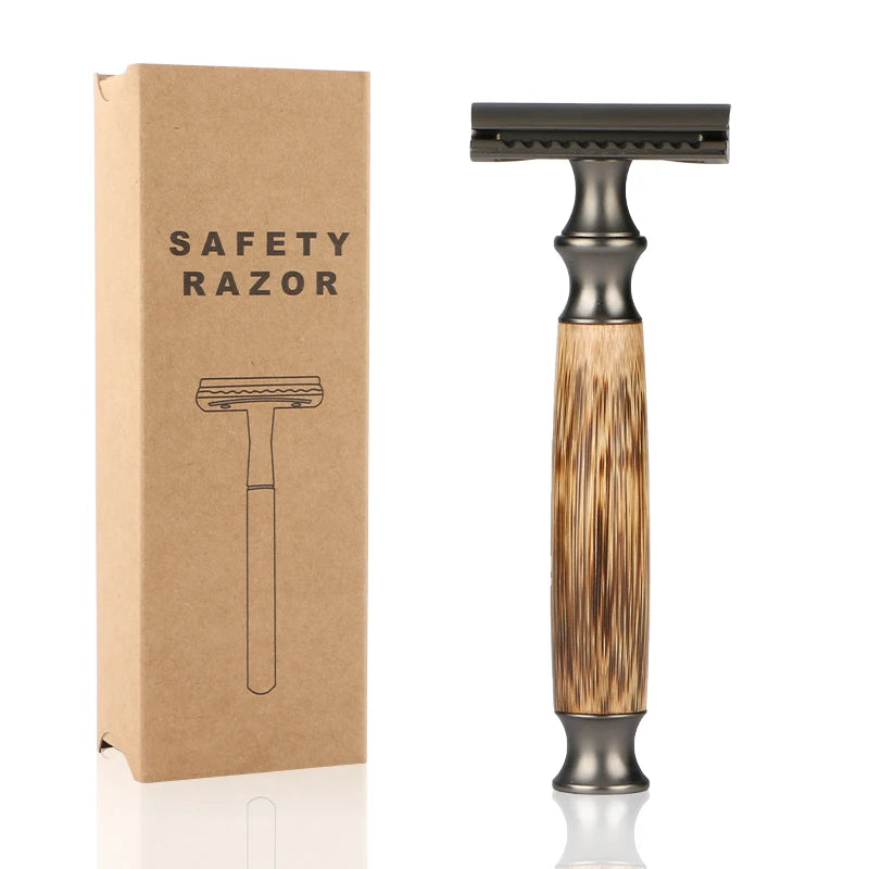 Bamboo Handle Razor Eco Friendly Zero Waste Double Edge Blade Natural Color Classical Safety Razor