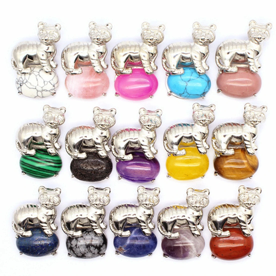 Best Sell Wholesale Amulet Fashion Jewelry Crystal Lapis Opal Natural Stone Pendulum Crystals Quartz Tiger Pendant
