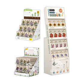 Custom Recyclable Seed Counter Display Cardboard Box Rack and Seed Stand for Promotion