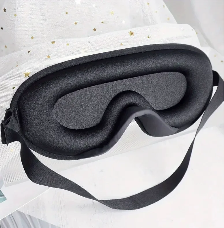 Luxury 3D Contoured Eyemask Comfortable Silk Memory Foam Adjustable Size Heated Function Knit Technics Relaxation Sleep Eye Mask
