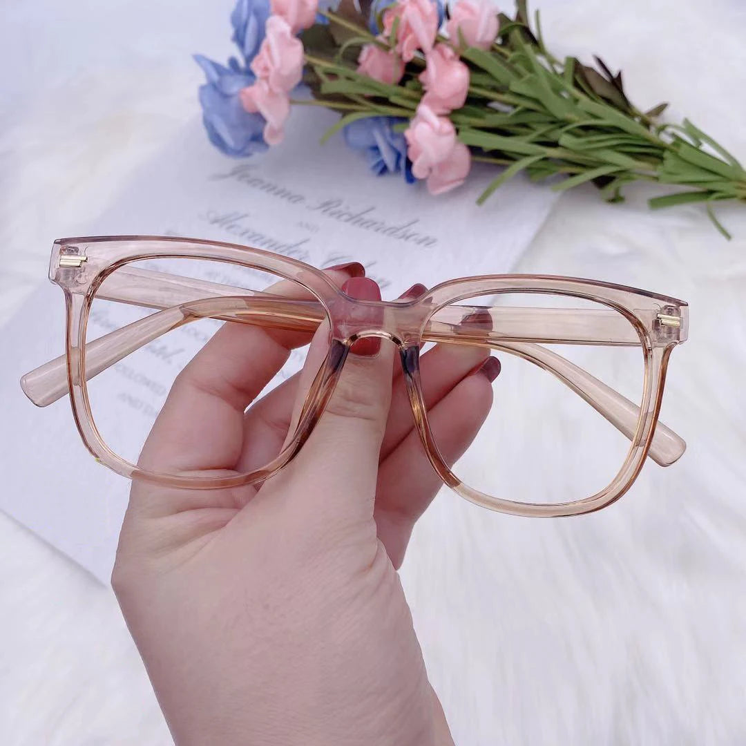 Women Oversized Blue Light Blocking Computer Glasses Transparent Anti Blue Light Eyeglasses Frame