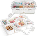 Snackle Box Container 2 Pack Divided Serving Tray with Lid and Handle Charcuterie Board with Lid Snack Organizer