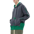 2026 Custom American Retro Hoodie Sleeves Crew Neck Chaopai Contrast Color Men T-shirt
