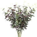 Artificial Greenery Leaves Stem Tall Plant Purple Branches DIY Stems for Home Garden Office Kitchen Patio Farmhouse Decoration