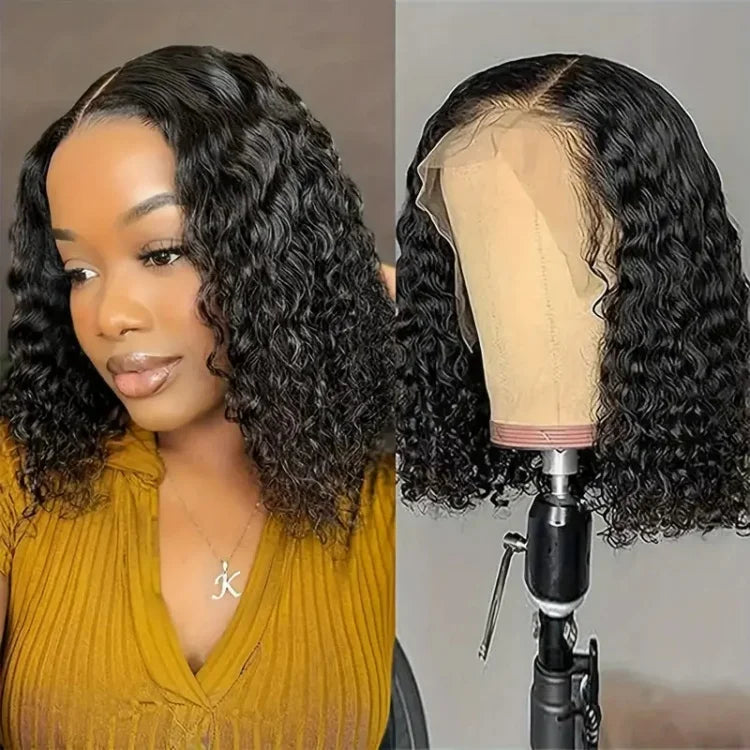 Cheap 13x4 Lace Wig Full Frontal Water Wave Deep Curly Straight Hair Glueless 4C Style Short for Hair Salons Quality