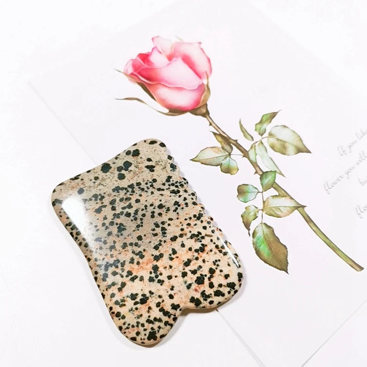 DIY Butterfly Style Gua Sha Jade Dalmation jasper Plate Gua Sha-tool
