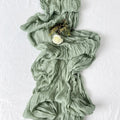 Vintage Wedding Party Christmas Banquets Knitted Linen Table Runner Semi-Sheer Sage Printed Durable Eco-friendly Reusable