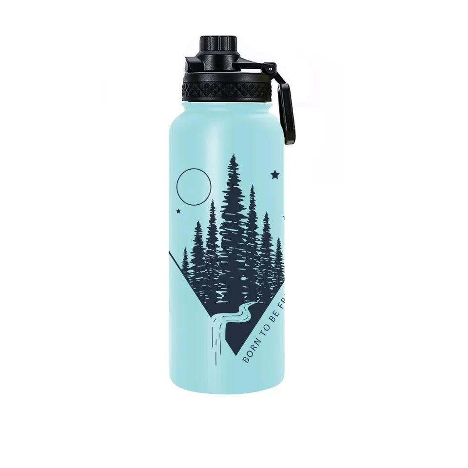 BPA Free LFGB Double Walled Insulated 18/8 Stainless Steel Vacuum Flask Sport Water Bottle With Straw Easy Carry